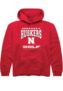 Rally Nebraska Cornhuskers Youth Red Golf Long Sleeve Hoodie