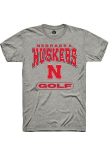 Rally Nebraska Cornhuskers Grey Golf Short Sleeve T Shirt