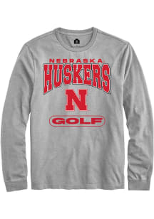 Rally Nebraska Cornhuskers Grey Golf Long Sleeve T Shirt