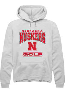 Rally Nebraska Cornhuskers Mens White Golf Long Sleeve Hoodie