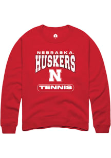 Rally Nebraska Cornhuskers Mens Red Tennis Long Sleeve Crew Sweatshirt