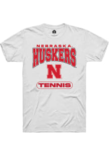 Rally Nebraska Cornhuskers White Tennis Short Sleeve T Shirt