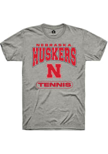 Rally Nebraska Cornhuskers Grey Tennis Short Sleeve T Shirt