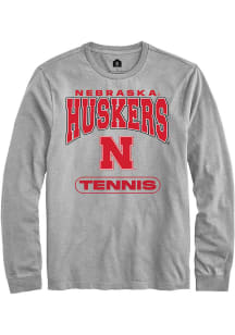 Rally Nebraska Cornhuskers Grey Tennis Long Sleeve T Shirt