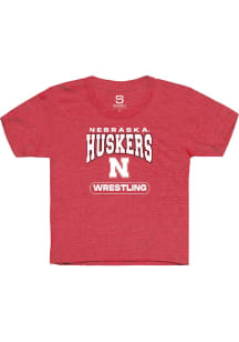 Youth Nebraska Cornhuskers Red Summit Sportswear Wrestling Short Sleeve T-Shirt