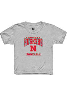 Rally Nebraska Cornhuskers Youth Grey Football Short Sleeve T-Shirt