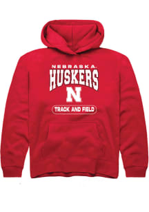 Rally Nebraska Cornhuskers Youth Red Track and Field Long Sleeve Hoodie
