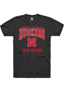 Rally Nebraska Cornhuskers Black Track and Field Short Sleeve T Shirt