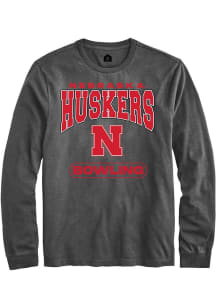 Mens Nebraska Cornhuskers Charcoal Rally Bowling Tee