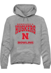 Mens Nebraska Cornhuskers Grey Rally Bowling Hooded Sweatshirt