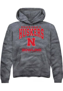 Mens Nebraska Cornhuskers Charcoal Rally Bowling Hooded Sweatshirt