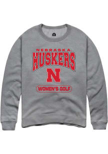 Mens Nebraska Cornhuskers Grey Rally Womens Golf Crew Sweatshirt