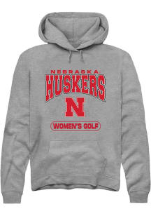 Mens Nebraska Cornhuskers Grey Rally Womens Golf Hooded Sweatshirt