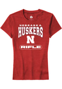 Rally Nebraska Cornhuskers Womens Red Rifle Short Sleeve T-Shirt