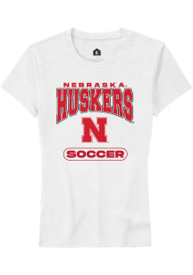 Rally Nebraska Cornhuskers Womens White Soccer Short Sleeve T-Shirt