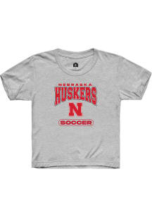 Rally Nebraska Cornhuskers Youth Grey Soccer Short Sleeve T-Shirt