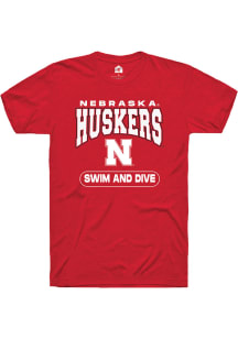 Rally Nebraska Cornhuskers Red Swim and Dive Short Sleeve T Shirt
