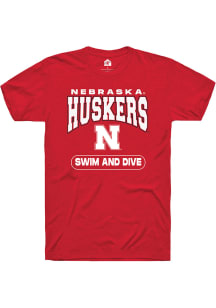 Rally Nebraska Cornhuskers Red Swim and Dive Short Sleeve T Shirt