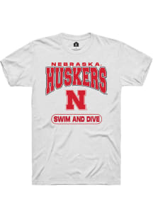 Rally Nebraska Cornhuskers White Swim and Dive Short Sleeve T Shirt