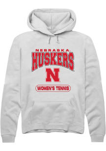 Rally Nebraska Cornhuskers Mens White Womens Tennis Long Sleeve Hoodie