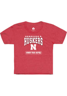 Rally Nebraska Cornhuskers Youth Red Womens Track and Field Short Sleeve T-Shirt