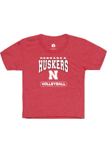 Rally Nebraska Cornhuskers Youth Red Volleyball Short Sleeve T-Shirt