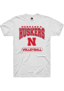 Rally Nebraska Cornhuskers White Volleyball Short Sleeve T Shirt