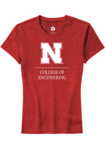 Rally Nebraska Cornhuskers Womens Red College of Engineering Short Sleeve T-Shirt