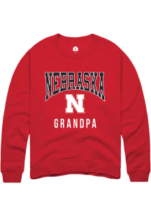Rally Nebraska Cornhuskers Mens Red Grandpa Long Sleeve Crew Sweatshirt