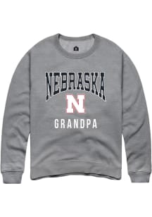 Rally Nebraska Cornhuskers Mens Grey Grandpa Long Sleeve Crew Sweatshirt