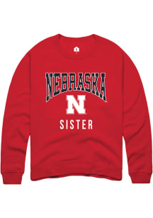 Rally Nebraska Cornhuskers Mens Red Sister Long Sleeve Crew Sweatshirt