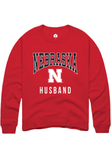 Rally Nebraska Cornhuskers Mens Red Husband Long Sleeve Crew Sweatshirt