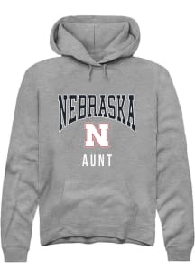 Rally Nebraska Cornhuskers Mens Grey Aunt Long Sleeve Hoodie