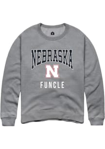 Rally Nebraska Cornhuskers Mens Grey Funcle Long Sleeve Crew Sweatshirt