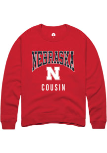 Rally Nebraska Cornhuskers Mens Red Cousin Long Sleeve Crew Sweatshirt