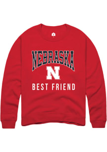 Rally Nebraska Cornhuskers Mens Red Best Friend Long Sleeve Crew Sweatshirt