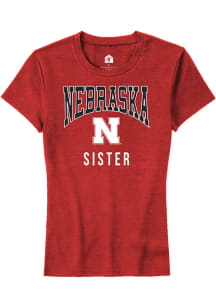 Rally Nebraska Cornhuskers Womens Red Sister Short Sleeve T-Shirt