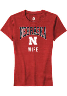 Rally Nebraska Cornhuskers Womens Red Wife Short Sleeve T-Shirt
