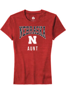 Rally Nebraska Cornhuskers Womens Red Aunt Short Sleeve T-Shirt