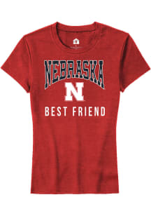 Rally Nebraska Cornhuskers Womens Red Best Friend Short Sleeve T-Shirt