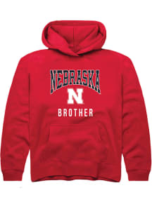 Youth Nebraska Cornhuskers Red Rally Brother Long Sleeve Hooded Sweatshirt