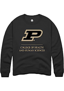 Rally Purdue Boilermakers Mens Black College of Health and Human Sciences Long Sleeve Crew Sweatsh..