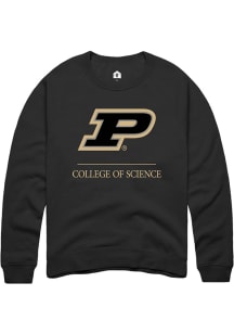 Rally Purdue Boilermakers Mens Black College of Science Long Sleeve Crew Sweatshirt
