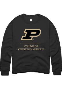 Rally Purdue Boilermakers Mens Black College of Veterinary Medicine Long Sleeve Crew Sweatshirt