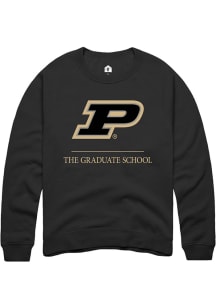 Rally Purdue Boilermakers Mens Black The Graduate School Long Sleeve Crew Sweatshirt