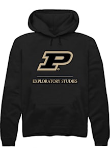 Rally Purdue Boilermakers Mens Black Exploratory Studies Long Sleeve Hoodie