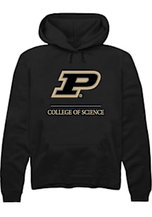 Rally Purdue Boilermakers Mens Black College of Science Long Sleeve Hoodie