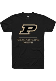 Rally Purdue Boilermakers Black Purdue Polytechnic Institute Short Sleeve T Shirt
