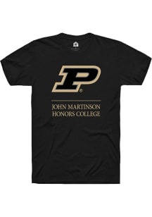 Rally Purdue Boilermakers Black John Martinson Honors College Short Sleeve T Shirt