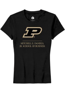 Purdue Boilermakers Black Rally Mitchell E. Daniels, Jr. School of Business Short Sleeve T-Shirt